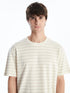 LC Waikiki Crew Neck Short Sleeve Striped Combed Cotton Men's T-shirt